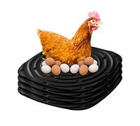 WIHXES Esteras de Cama para Gallinero - Almohadillas de Nido Lavables y Reutilizables para Gallinas Ponedoras | Juego de 4 Insertos de Cama para Cajas de Gallinas para una Anidación Cómoda (Black)