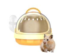 Transportín para Hámster, Bolsa para Cuyos, Bolsa de Transporte para Pequeños Animales con Vista Panorámica y Botella de Agua Desmontable Viajar con Hámsters, Conejos y Más (Yellow)