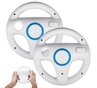 Wii Volante, STOGA controlador de Wii genérico para Nintendo Mario Kart Controlador de juego de volante de carreras para juegos de Wii de control remoto - Blanco (2 piezas)