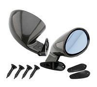 wiianoxd Espejo lateral de izquierda y derecha para coche, clásico, retro, retrovisor, aspecto de carbono universal