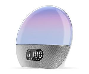 WiiM Despertador Luz, Alexa Integrado, Opciones de Sonido Ilimitadas, Despertador Amanecer Todo-en-Uno, Máquina de Sonido, Rutinas de Sueño y Más (Plata Pulida)