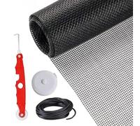 Wiindow - Malla de malla para moscas, repuesto de malla corredera, red de fibra de vidrio fina, rollo resistente de 157 x 47 pulgadas, kit de reparación de puerta corredera, a prueba de mascotas para