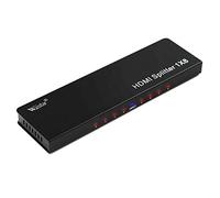 Wiistar HDMI Splitter 1x8 4K HDMI 1 en 8 Salida Audio Video HDMI 1.4V Splitter Soporte 4K@30Hz 1080p 3D para Xbox PS3/4 Roku Blu-Ray Player TV