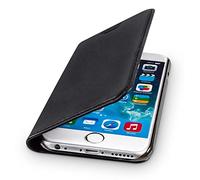WIIUKA Estuche de viaje de cuero genuino con tarjetero y función de soporte para Apple iPhone 6S y iPhone 6 Apple iPhone 6 / 6S Negro