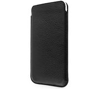 WIIUKA Funda de piel auténtica - Pure - para Apple iPhone SE 2020 y iPhone 8/7 funda extrafina inalámbrica carga Qi, color negro