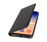 WIIUKA Funda de piel para Samsung Galaxy A53, con ranura para tarjetas, extrafina, con función atril, color negro