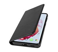 WIIUKA Funda para Samsung Galaxy S22 Plus, de piel premium, con tarjetero, extrafina, con función atril, color negro