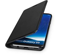wiiuka Funda “Travel” de Piel auténtica para Samsung Galaxy S9 Carcasa Diseño Cartera en Negro con Ranura para Tarjetas