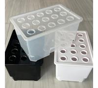 WIIYENA 1 cesta grande de plantación acuática con 15 agujeros, diseño transparente para observación del crecimiento de raíces, para suelo interior, menos jardinería en espacios pequeños (blanco)