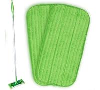 WIIYENA 2 almohadillas reutilizables de microfibra para fregona de 12 pulgadas, aptas para cabezales de limpieza Swiffer, paño lavable para fregar el hogar