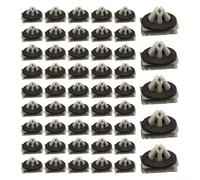 WIIYENA 50 piezas de cierre exterior y clip de moldeo para Jeep para Cherokee y Chrysler 200, remaches de nailon negro y gris, longitud del tallo de 8 mm