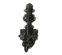 WIIYENA Candelabro decorativo de pared cónico de hierro fundido clásico para el hogar, interior, baño, sala de estar, estilo antiguo (negro)