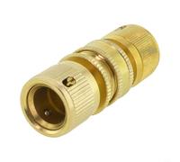 WIIYENA Conector de manguera de doble extremo para grifo de jardín, adaptador de conector rápido Ght de 3/4 pulgadas, accesorio de metal de cobre para mangueras y aspersores