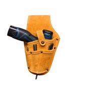 WIIYENA Funda de piel de vaca para taladro eléctrico, bolsa de herramientas para taladros eléctricos, 280 x 170 mm, amarillo, 1 paquete