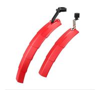 WIIYENA Juego de guardabarros retráctil para bicicleta con luz trasera, telescópico ajustable para Fender Road para bicicleta, suave para protector de salpicaduras (rojo)