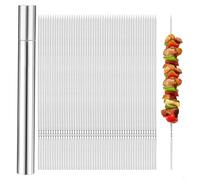 WIIYENA Juego de pinchos para barbacoa de acero inoxidable de 35 cm con tubo de almacenamiento, brochetas para parrilla, verduras, cocina al aire libre, 2030 piezas (20 piezas)