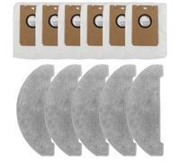 WIIYENA Kit de bolsas de polvo de tela para fregona Vexilar para robot aspirador Cleanova W11, piezas de repuesto con 5 almohadillas de microfibra y 6 bolsas de recogida de polvo