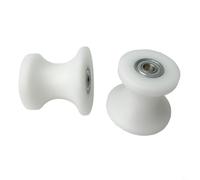 WIIYENA Para Ab Coaster compatible con rueda de rodamiento 608ZZ, tubo circular de 38 mm, para máquina abdominal de polea de plástico, blanco, paquete de 2
