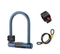 WIIYENA Para aleación de acero de bicicleta U Lock con revestimiento de silicona y combinación de cuatro dígitos, seguridad contra el tiempo antirrobo para bicicleta y scooter (gris)