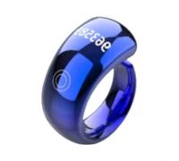 WIIYENA Tasbih impermeable para anillo con tamaños ajustables, contador de pantalla LED, carga inalámbrica, alertas diarias de tiempo de oración negro (azul)