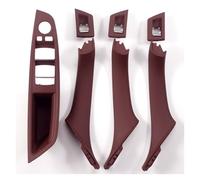 WIJHJET Coche Manija Puerta Interior Para Serie 5 F10 F11 523i 525i 528i 530i 2010-2017 LHD RHD Juego Manijas Interiores Reposabrazos Puerta Coche(LHD Redbrown)