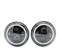 WIJHJET Faro Delantero Faros LED DRL Angel Eye 7 Pulgadas Modelos Clásicos Para Mini Para Austin Para Rover(2Piece black Headlight)