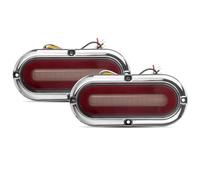 WIJHJET Juego Pilotos Traseros Luz Intermitente Secuencial Ovalada 7 Pulgadas, 3 En 1, 144 LED, Luz De Freno DRL, 12V/24V, Para Camión, Remolque, Furgoneta, SUV