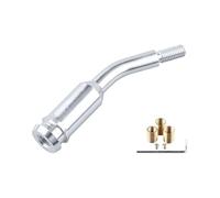 WIJHJET Palanca Cambios Corta Aluminio Con Extensión Doblada 13 Cm Y Tres Adaptadores M10x1.5 Perilla Cambio Marchas(Plata)