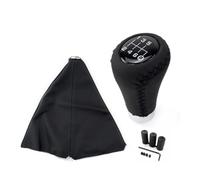 WIJHJET Pomo Cambio Marchas Universal Para Coche + Funda Palanca Manual 5/6 Velocidades Costuras Línea Roja Y Negra Cuero Sintético Perilla Cambio Marchas(6 speed Black-Line)