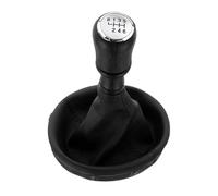 WIJHJET Pomo Palanca Cambios 6 Velocidades Para VW Transporter T5 2003 2004 2005 2006 2007 2008 2009 2010 Funda Cuero Perilla Cambio Marchas(Silver 6 Speed)