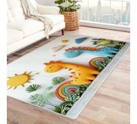 WIKEO Alfombra Salon de Pelo Corto Alfombra de Animales Forest Fun Alfombras de Habitacion diseño Extrasuave - Moderna Dormitorio, Cocina, Tapete Sala, Pasillo（Amarillo-240x300cm