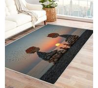 WIKEO Alfombra Suave Pelo Corto Divertida Alfombra Linda Piedra Playa Resistente Diseño Clásico Tradicional,Vintage Alfombras Salón Habitación Dormitorio Antideslizante(Naranja-23-240x300cm