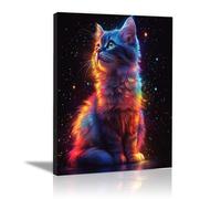 WIKEO Animales Decoracion de Pared Modernos Mural Animales graciosos y adorables Fotos para Salon, Baño,Comedor Poster Cuadro Habitacion Infantil Regalo（Rojo-60x90cm Enmarcado