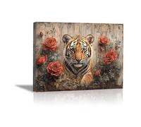 WIKEO Animales Decoracion de Pared Modernos Mural Mural de Flores de Animales Salon Canvas Laminas Cuadro -Dormitorio Decoracion Hogar Pared Paisaje pósters（Rojo-30x40cm Enmarcado