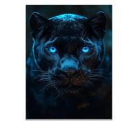 WIKEO Animales Decoracion de Pared Modernos Mural Mural de la Pantera Negra Fotos para Salon, Baño,Comedor Poster Cuadro Habitacion Infantil Regalo（Negro-30x40cm Sin marco