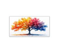 WIKEO Arbol Abstracto Lienzo Nórdico Cuadros Árbol colorido y hermoso Pintura Cartel HD Impresión de Imagen Salon baño Comedor dormitorio Decoración de pared（Naranja-30x60cm Sin marco