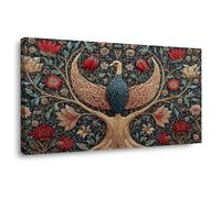 WIKEO Arbol Abstracto Lienzo Nórdico Cuadros El colorido árbol de la vida Pintura Cartel HD Impresión de Imagen Salon baño Comedor dormitorio Decoración de pared（Rojo-60x120cm Enmarcado