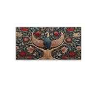 WIKEO Arbol Abstracto Lienzo Nórdico Cuadros El colorido árbol de la vida Pintura Cartel HD Impresión de Imagen Salon baño Comedor dormitorio Decoración de pared（Rojo-30x60cm Sin marco