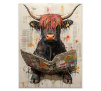 WIKEO Banksy Cuadros Modernos, Graffiti Animales Divertidos Arte Abstracto Sala De Estar De Pared Cuadros, ImpresióN Sobre Lienzo, DecoracióN De Dormitorio - 40x60cm Sin marco(negro)