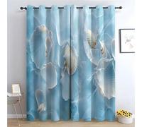 WIKEO Cortinas Boho de para Ventana, Dormitorio Patrón de Conchas de Playa Sala de Estar, Ventana Florales Cortinas de Estilo Bohemio para niños y niñas-180Al x 100An cm (2 Paneles)