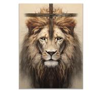 WIKEO Jesús Imagen Cuadros Mural de la Cruz Abstracta de Jesús decoración religiosa para el hogar y pintura moderna de Jesucristo, de sala de estar, oficina en casa（Negro 5-70x100cm Sin marco