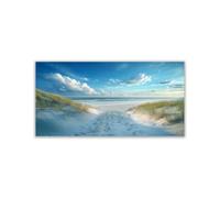 WIKEO Lienzos decorativos mar Cuadro Paisaje natural de la playa Moderno Cuadros Decoracion Salon Dormitorio Cocina Cuadros Pared Imágenes Wall Art Prints Decor（Blue 10-30x60cm Sin marco