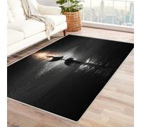 WIKEO Moderno Bohemia alfombras Playa Puesta De Sol Chica Baile Fácil de Limpiar, Habitación, Cocina Sala de Estar diseñador Alfombra Alfombra contemporánea Alfombra(Negro-49-120x180cm