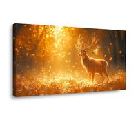 WIKEO Moderno Cuadros Arbol De La Vida Cartel de Beautiful Tree Animals Cuadros Salon Naturaleza Cuadro,Dormitorios Comedor Oficina Pasillo Cocina Y Baño Decoracion（Naranja 4-20x40cm Enmarcado