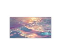 WIKEO Modernos cuadros playa Imágenes del Mar Azul Naturaleza Marina Cuadros Decoracion, Dormitorios Comedor Oficina Pasillo Cocina Y Baño（Morado 2-70x140cm Sin marco