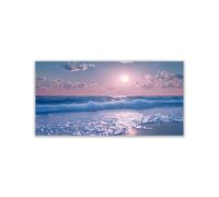WIKEO Modernos cuadros playa Paisaje de Silver Beach Naturaleza Marina Cuadros Decoracion, Dormitorios Comedor Oficina Pasillo Cocina Y Baño（Blue 10-50x100cm Sin marco