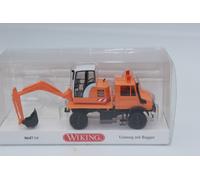 Wiking 064704 Unimog Con Excavadora Naranja Municipal H0 1:87 NUEVO OVP