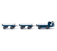 Wiking 116004 H0 modelo de vehículo de construcción carretilla eléctrica con remolque azul carril HO 1:87