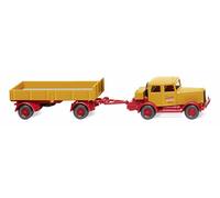 Wiking H0 085048 modelo de coche Hanomag con remolque de plataforma "Totalmen...