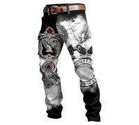 Wiking - Pantalones cargo para hombre, diseño medieval nórdico, varios